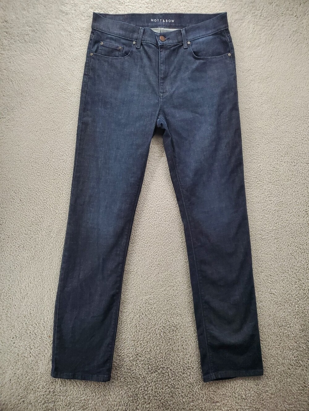 Mott & Bow Crosby Straight Jeans Mens 32x34 Dark Wash Blue